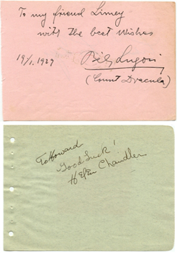Dracula autographs
